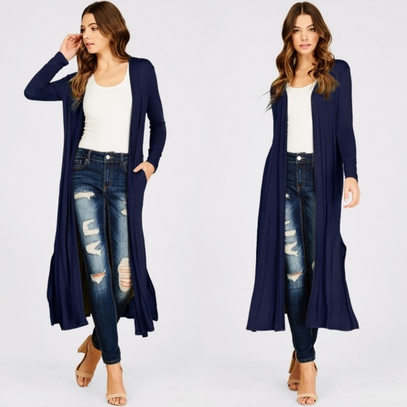 Sweaters - LAST 1! Navy duster maxi cardigan